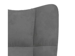 Silla mecedora de terciopelo gris oscuro