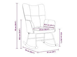 Silla mecedora de terciopelo gris oscuro