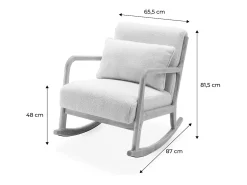 Silla mecedora estilo escandinavo con borreguito crema