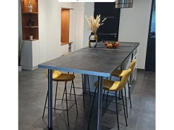 Silla para isla central de terciopelo amarillo de 65 cm - Henrik