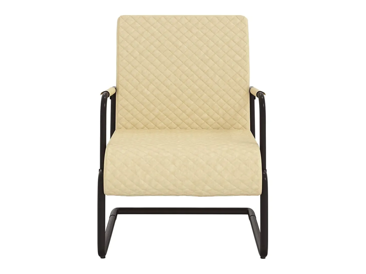 Silla voladiza cuero sintético crema