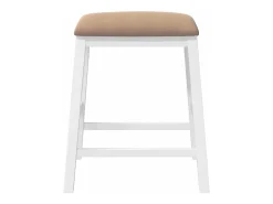 Sillas de bar con cojines 2 piezas madera maciza de caucho blanca