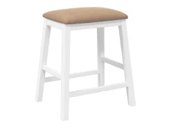 Sillas de bar con cojines 2 piezas madera maciza de caucho blanca