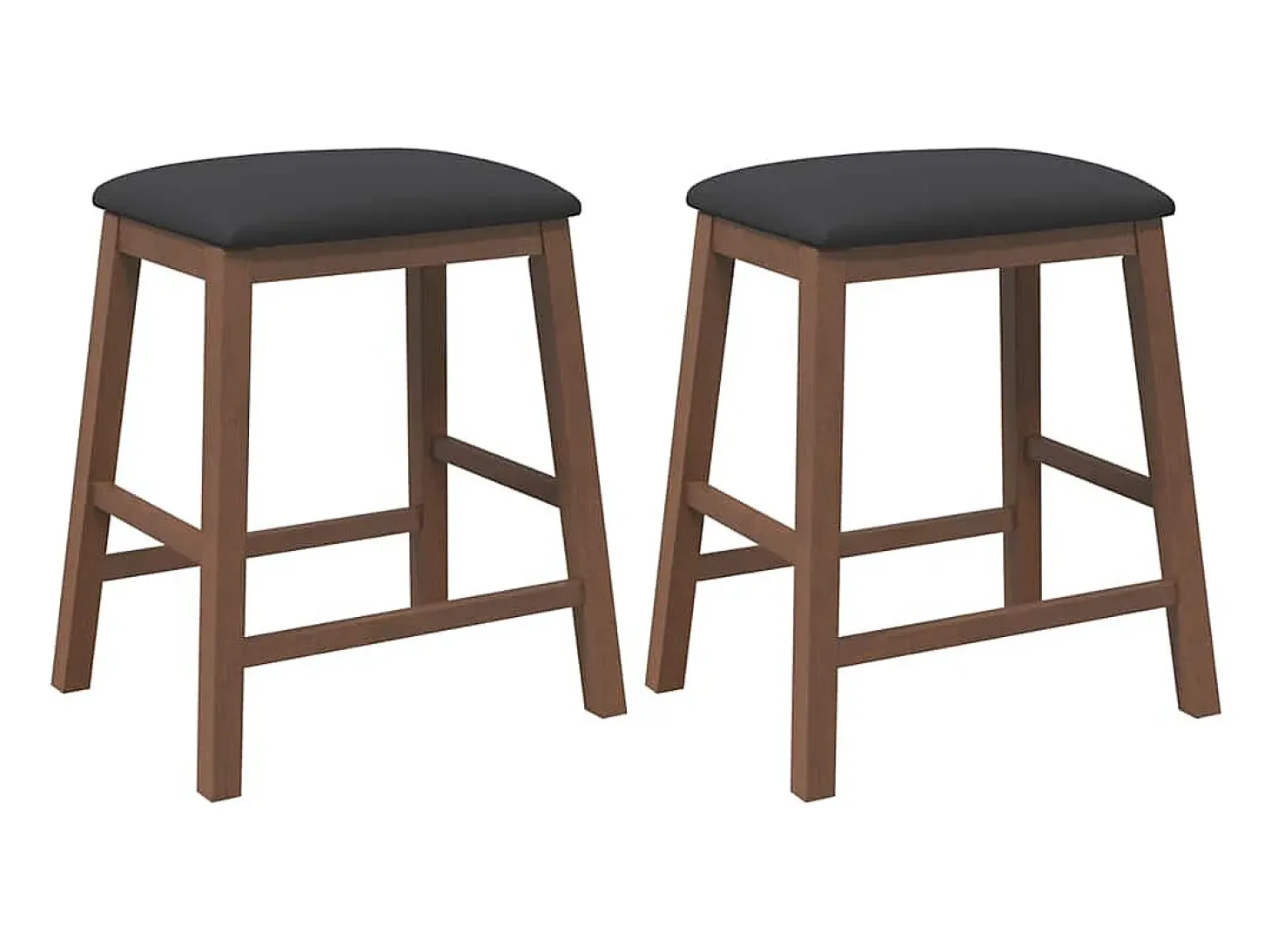 Sillas de bar con cojines 2 uds madera maciza marrón caucho