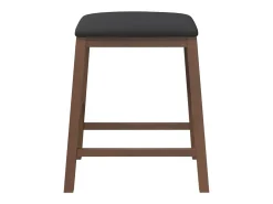 Sillas de bar con cojines 2 uds madera maciza marrón caucho