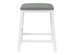Sillas de bar con cojines 2 uds madera maciza blanca caucho