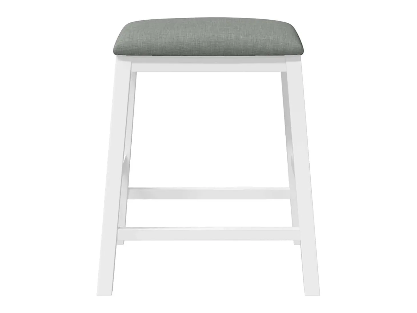 Sillas de bar con cojines 2 uds madera maciza blanca caucho
