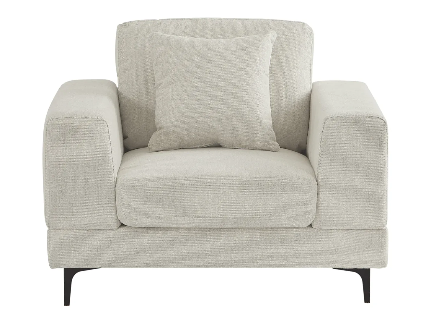Sillón 1 plaza en tela texturizada de color beige JAMOLO