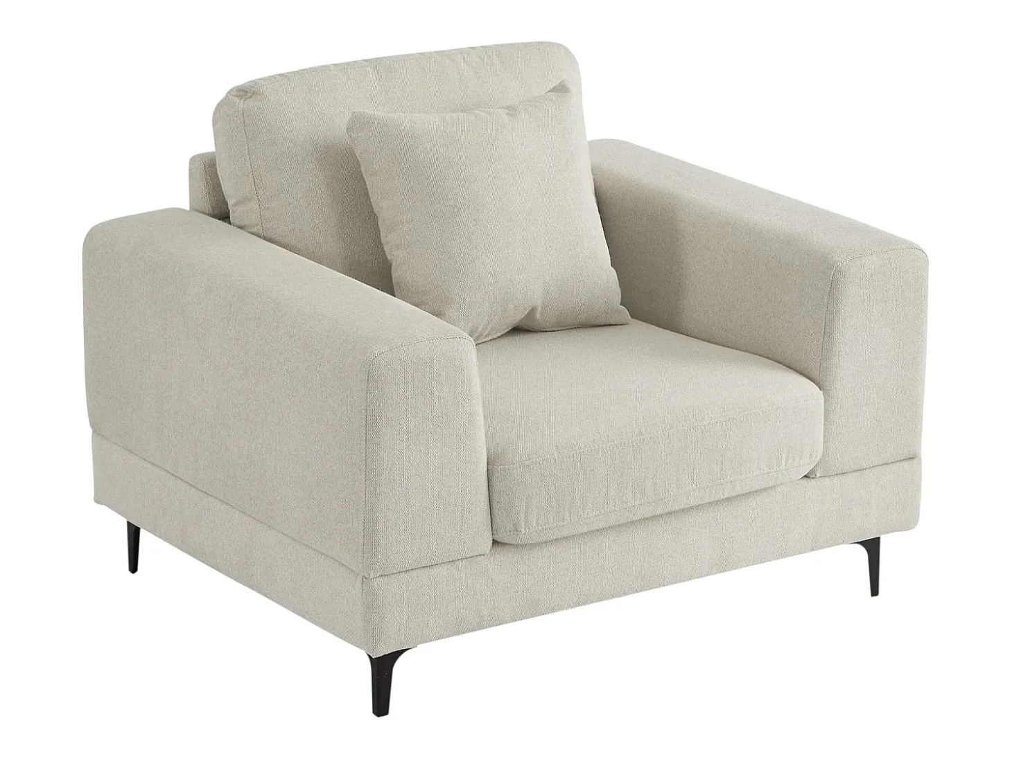 Sillón 1 plaza en tela texturizada de color beige JAMOLO