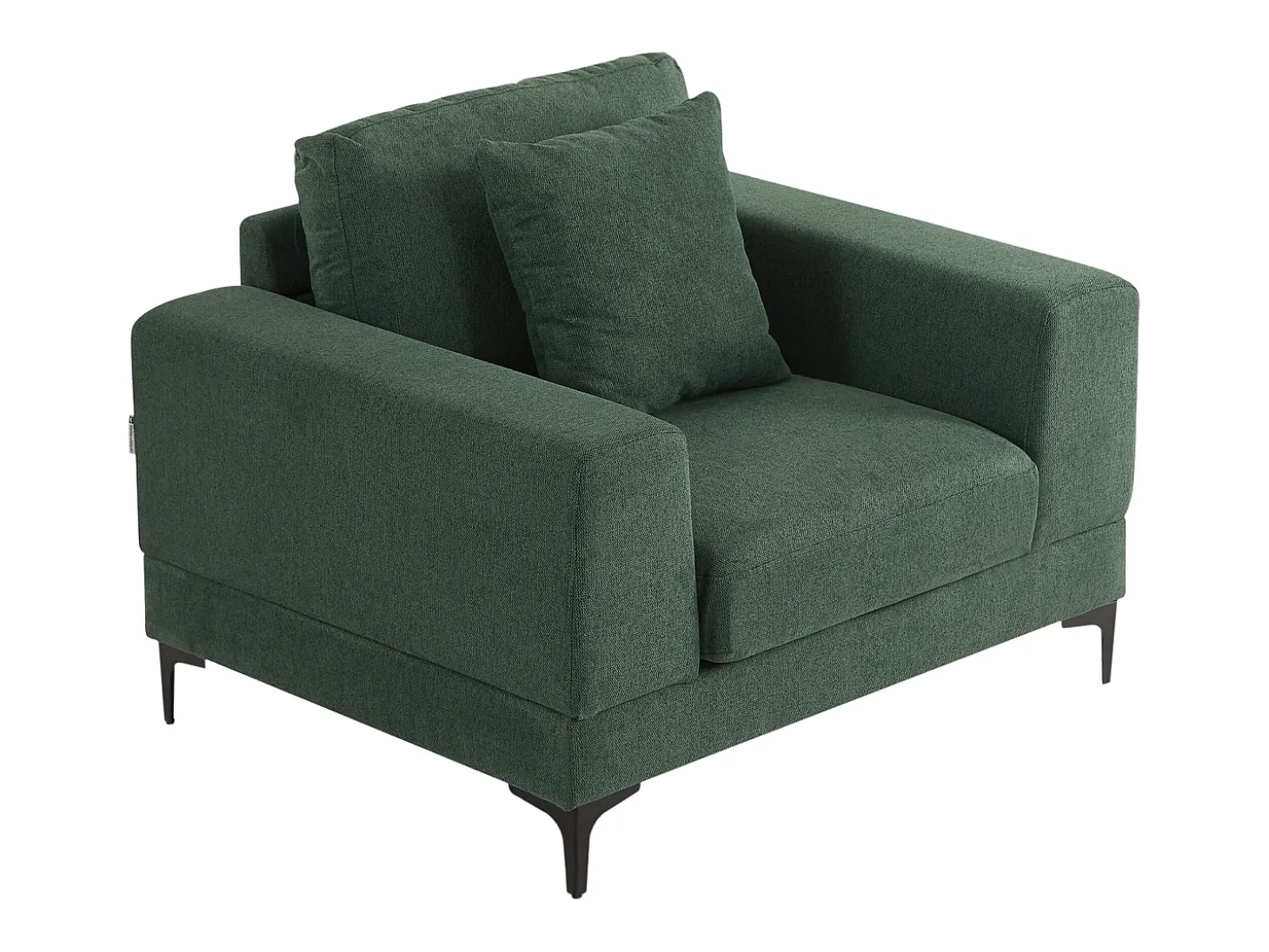 Sillón 1 plaza en tela texturizada de color verde JAMOLO