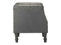 Sillón | Silla de cuero auténtico gris SHL3458