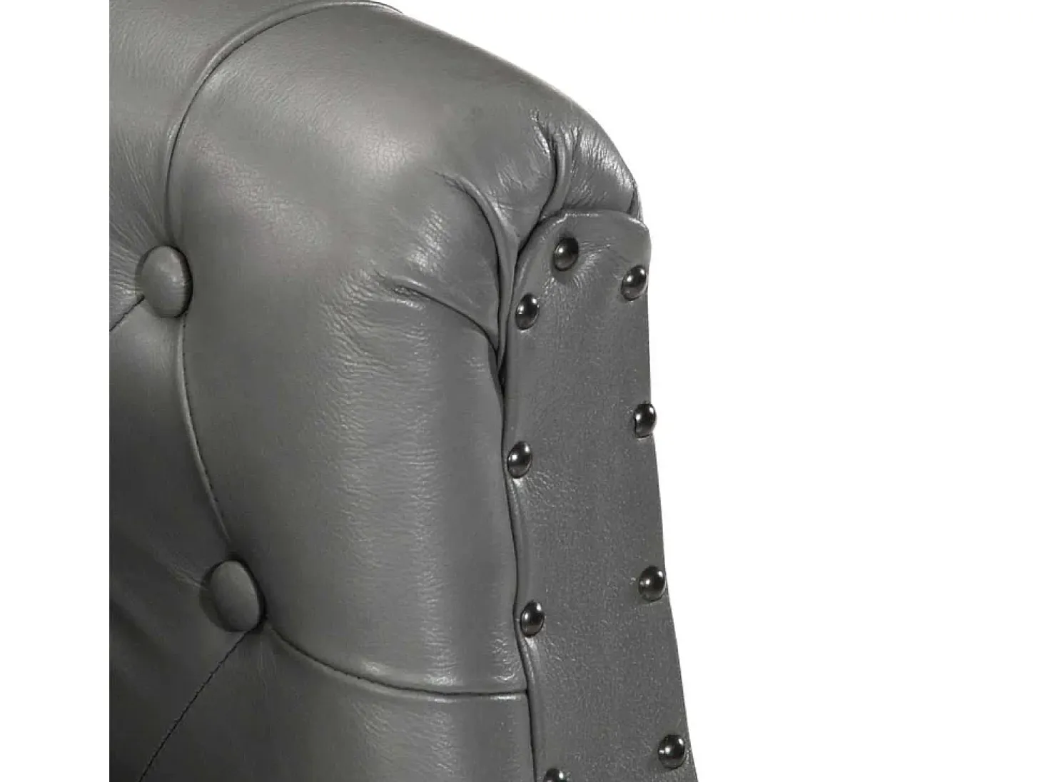 Sillón | Silla de cuero auténtico gris SHL3458