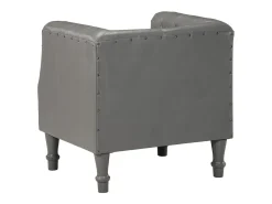 Sillón | Silla de cuero auténtico gris SHL3458
