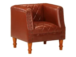 Sillón | Silla de cuero de cabra auténtico marrón SHL9098