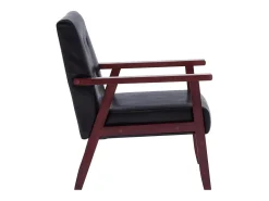 Sillón | Silla de cuero sintético negro SHL7232
