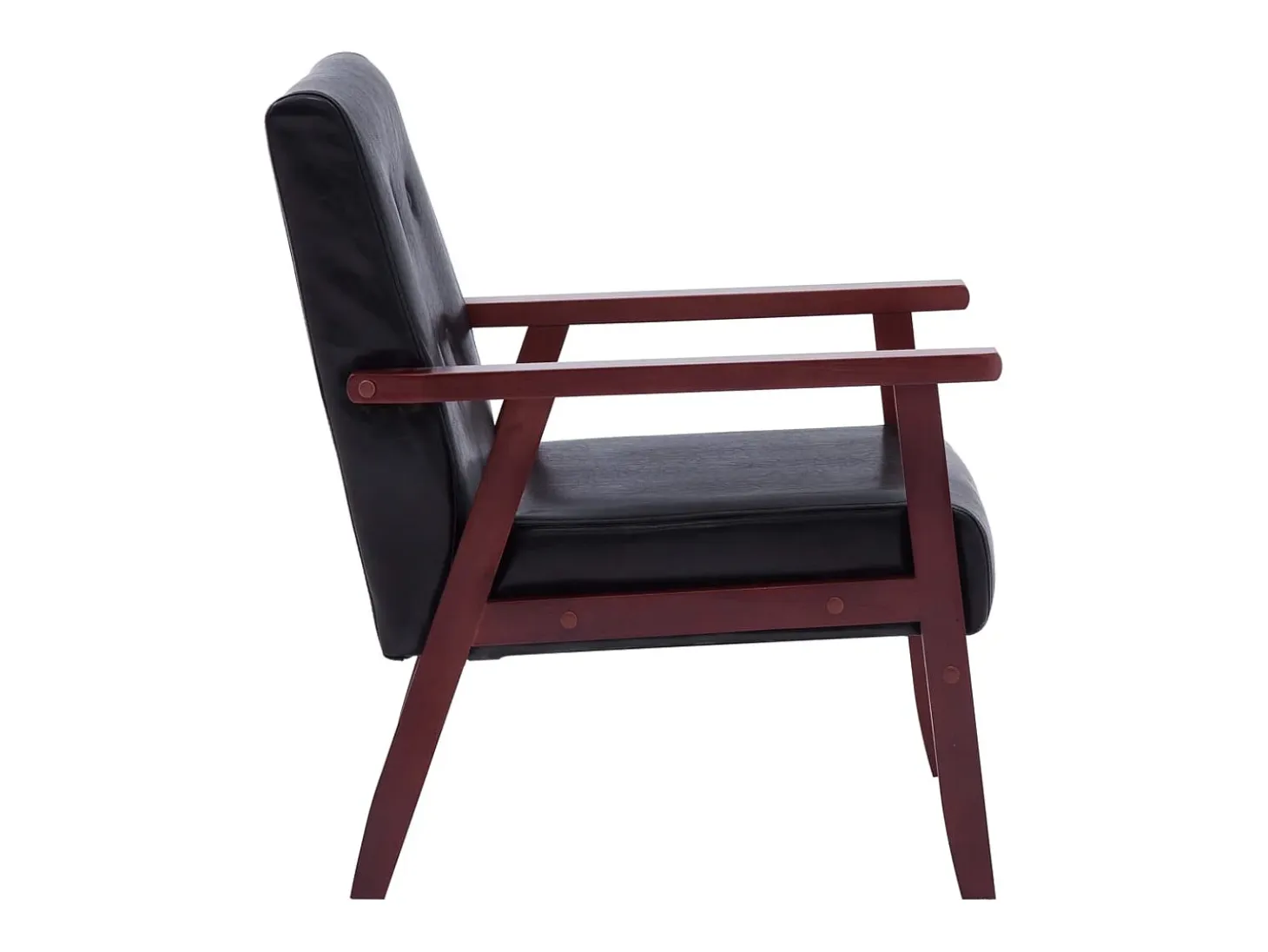 Sillón | Silla de cuero sintético negro SHL7232