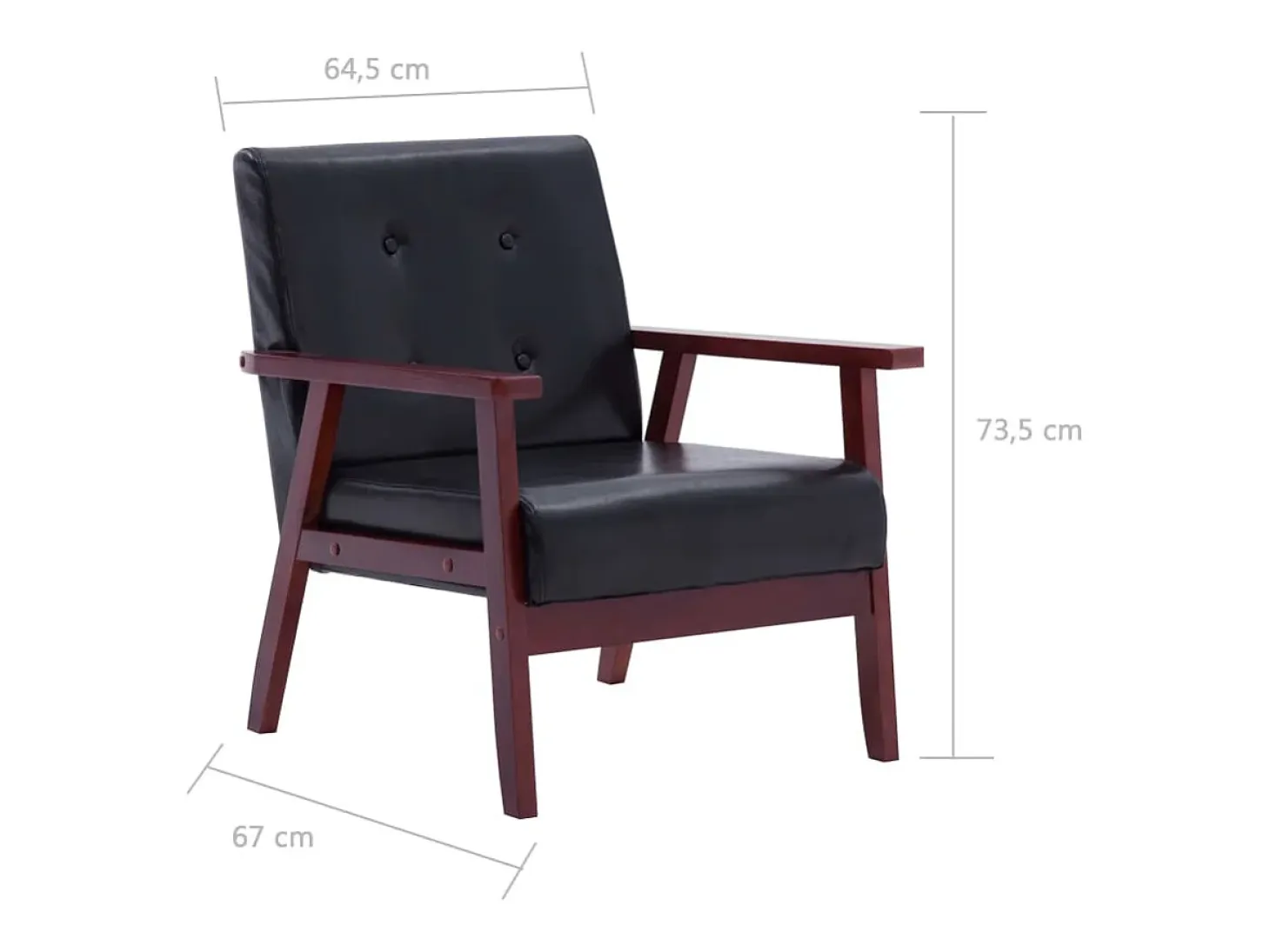 Sillón | Silla de cuero sintético negro SHL7232