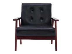 Sillón | Silla de cuero sintético negro SHL7232