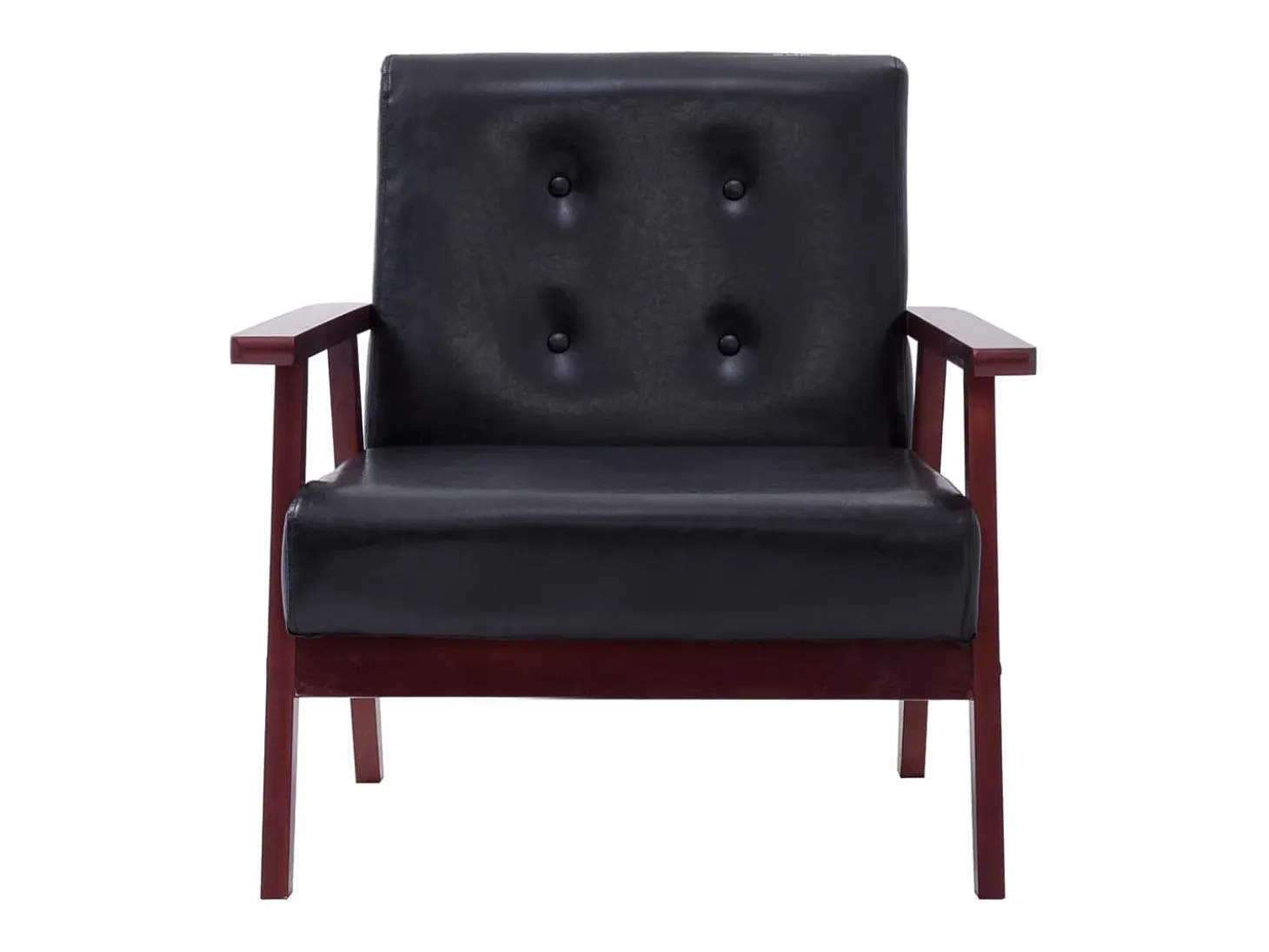 Sillón | Silla de cuero sintético negro SHL7232