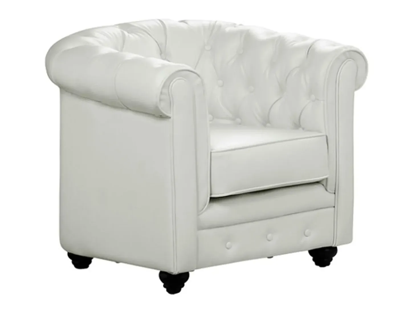 Sillón acolchado CHESTERFIELD - Piel sintética - Blanco