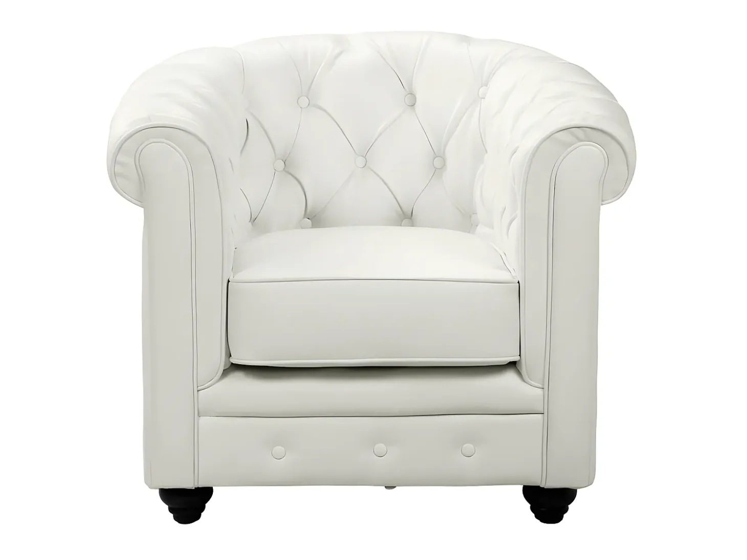 Sillón acolchado CHESTERFIELD - Piel sintética - Blanco