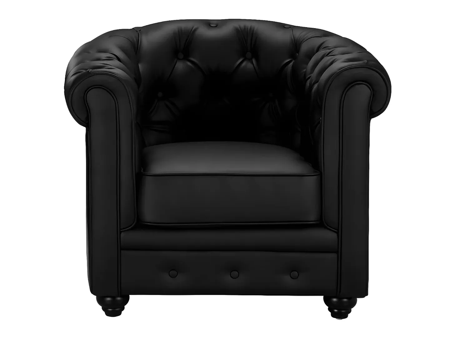 Sillón acolchado CHESTERFIELD - Piel sintética - Negro