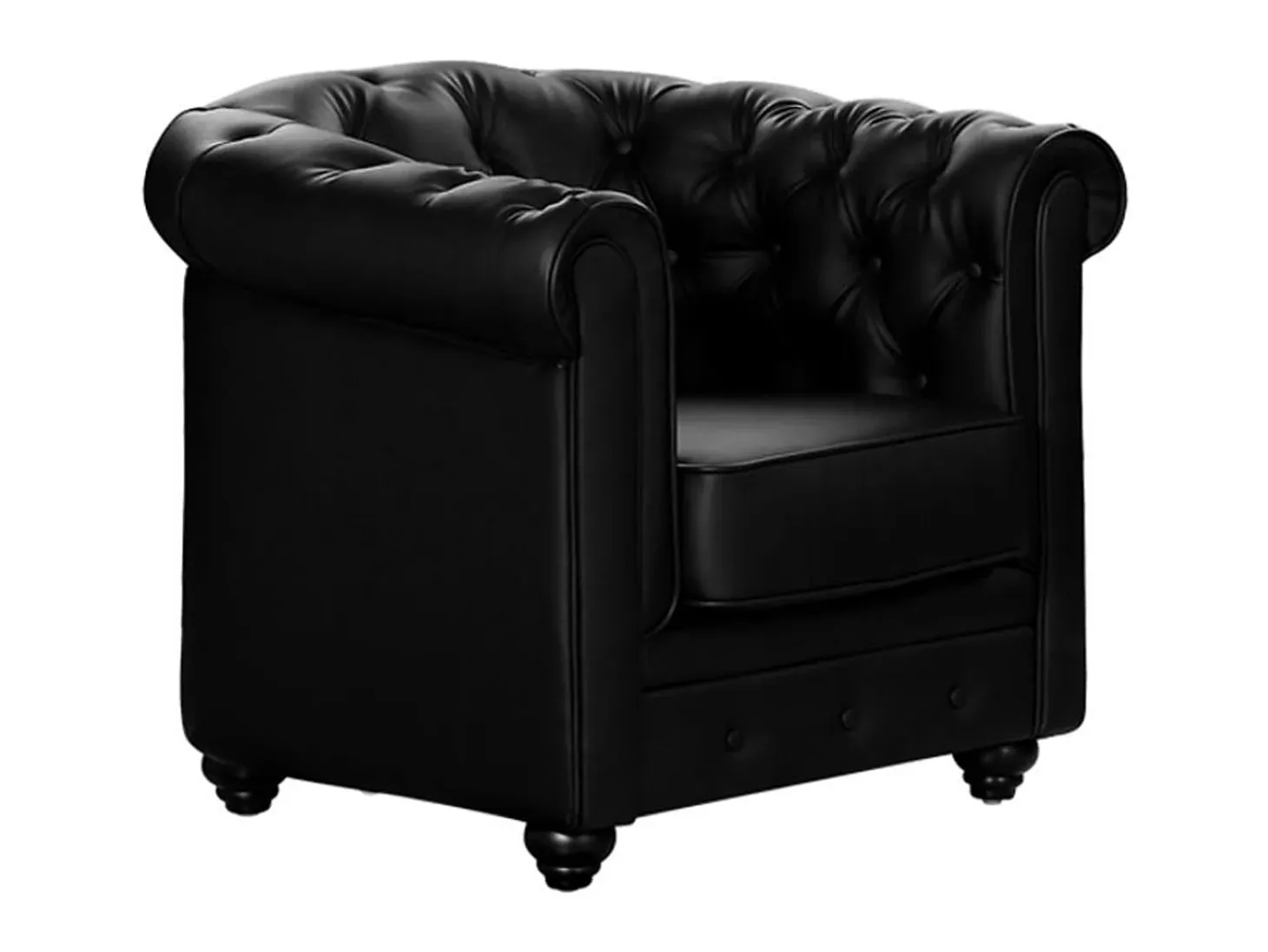 Sillón acolchado CHESTERFIELD - Piel sintética - Negro