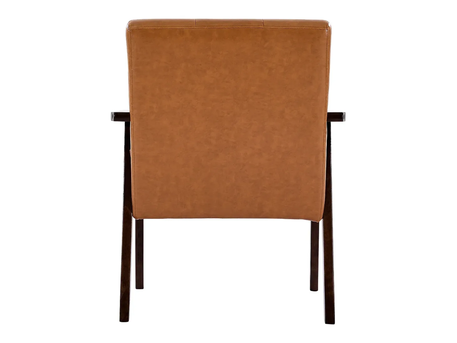 Sillón Auxiliar SucceBuy, con Estructura de Madera Maciza y Patas Antideslizantes, Silla Decorativa con Cuero Sintético y Cojín Mullido, para Dormitorio, Despacho