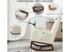Sillón Balancín con Reposapiés y Almacenamiento Lateral - Confort Ergonómico en Pana - Ideal para Salón, Oficina y Rincón de Lectura