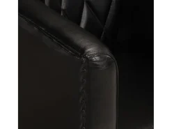 Sillón butaca de cuero auténtico negro