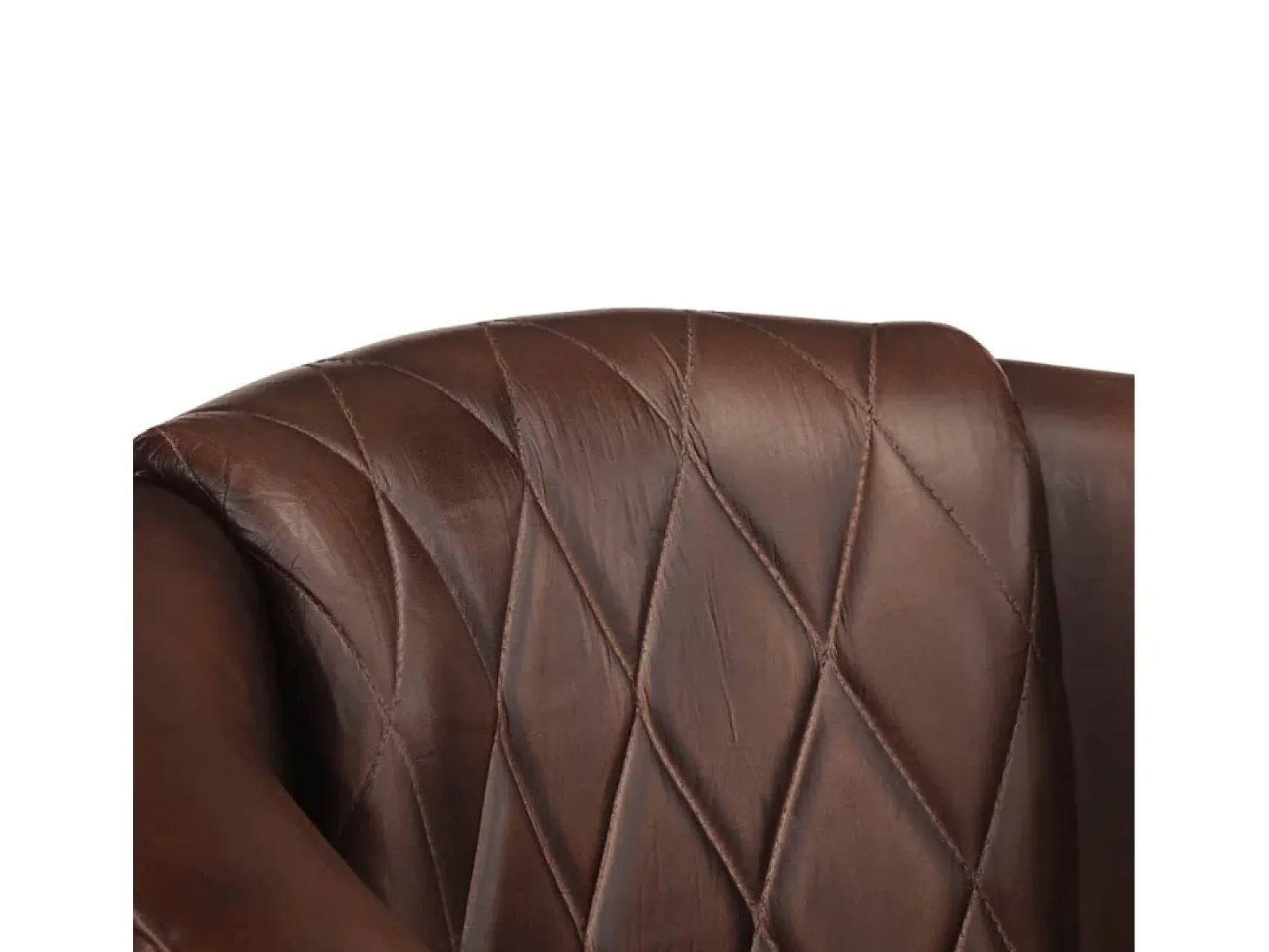 Sillón butaca de cuero auténtico marrón claro