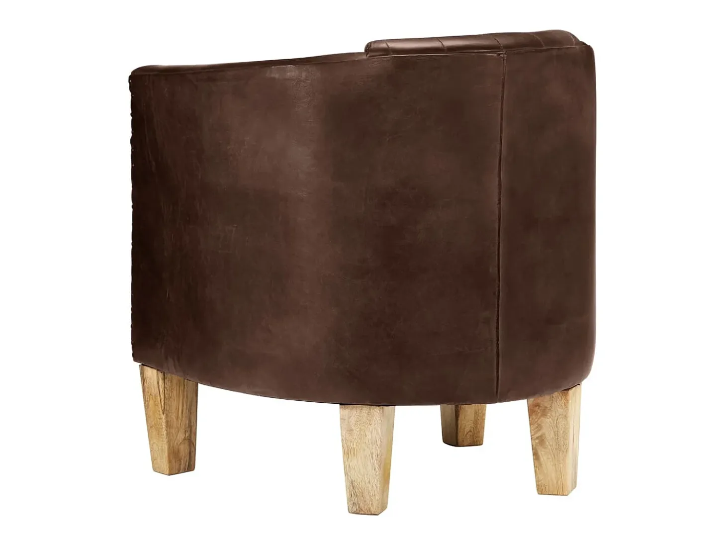 Sillón butaca de cuero auténtico marrón claro