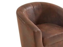 Sillón cabriolet de microfibra envejecida marrón CRISTOBAL II
