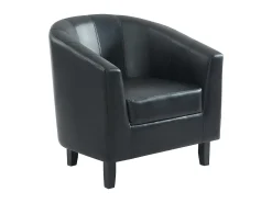 Sillón cabriolet de piel sintética negra CRISTOBAL II