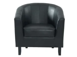 Sillón cabriolet de piel sintética negra CRISTOBAL II