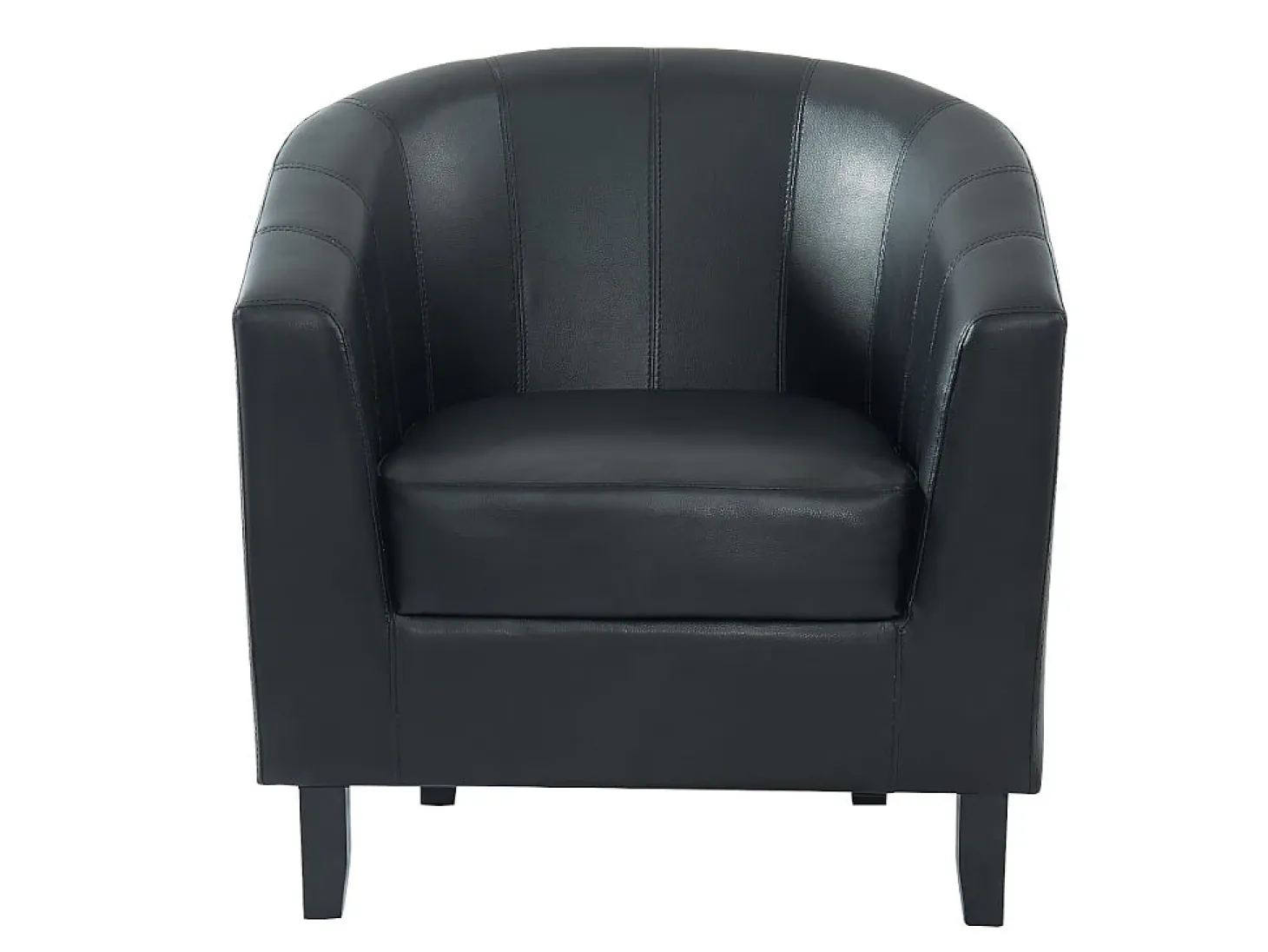 Sillón cabriolet de piel sintética negra CRISTOBAL II