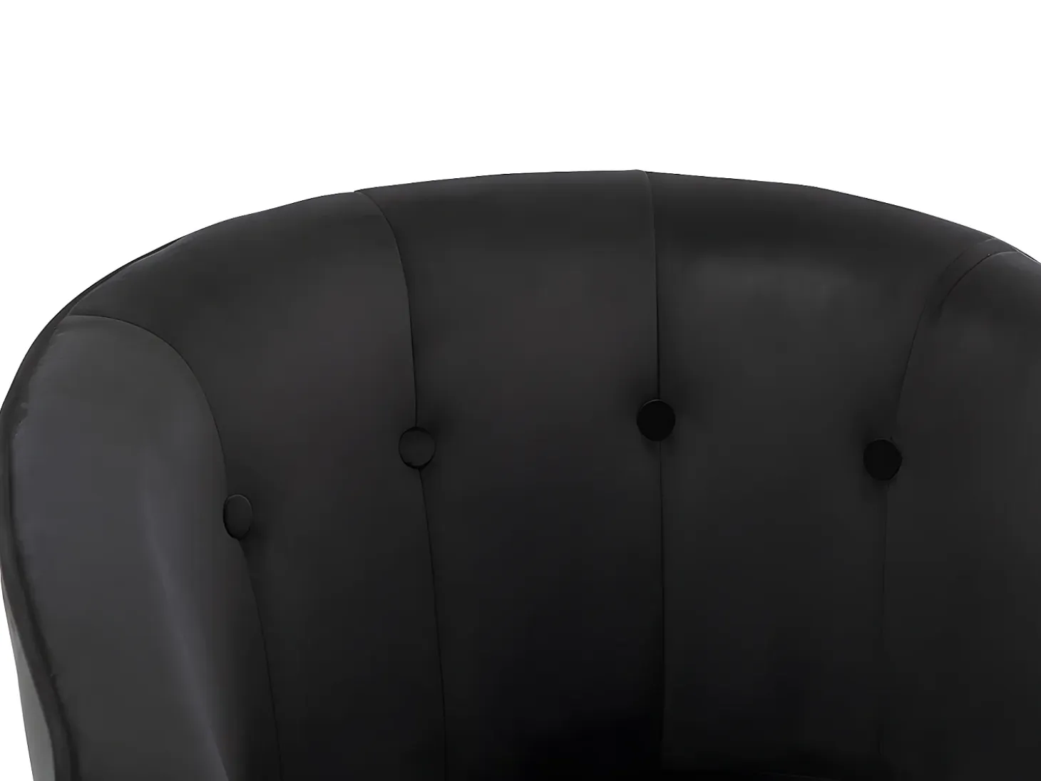 Sillón cabriolet de terciopelo negro capitoné FAKART