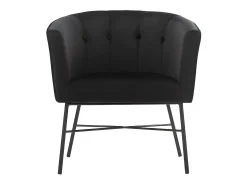 Sillón cabriolet de terciopelo negro capitoné FAKART