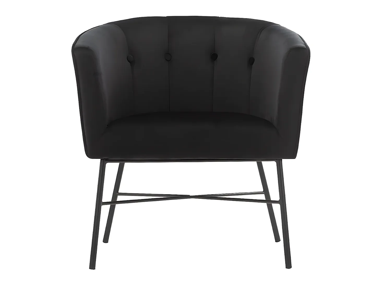 Sillón cabriolet de terciopelo negro capitoné FAKART