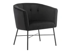 Sillón cabriolet de terciopelo negro capitoné FAKART