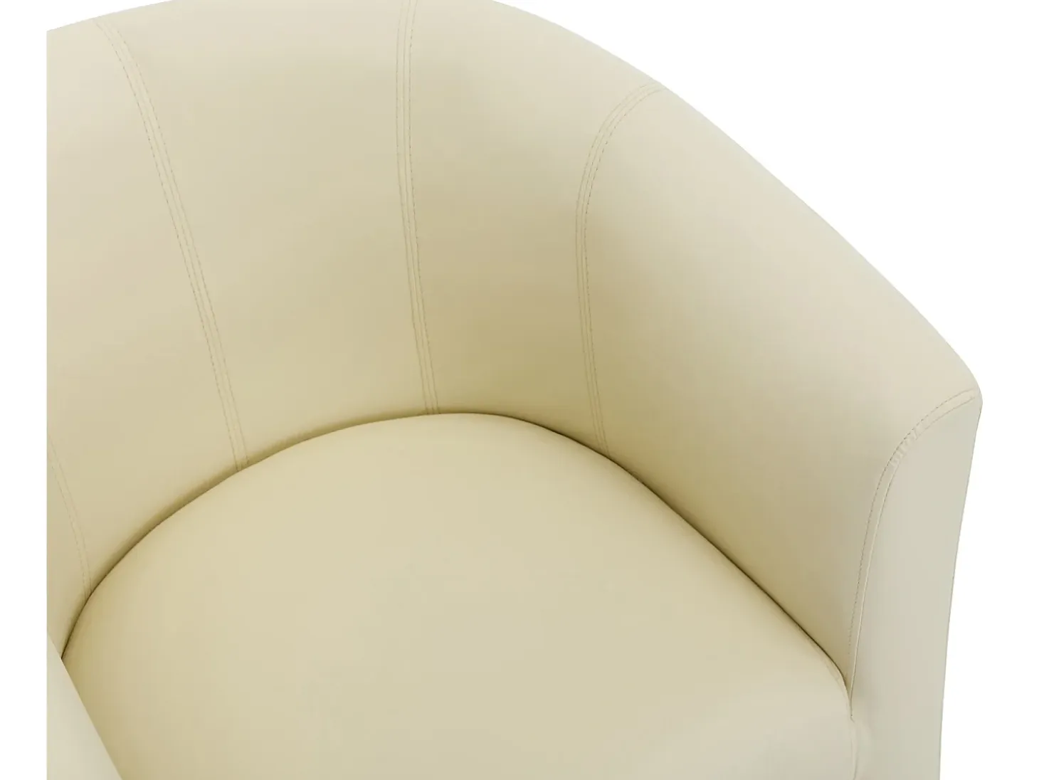 Sillón cabriolet y puf de imitación beige estilo clásico atemporal JOVANA
