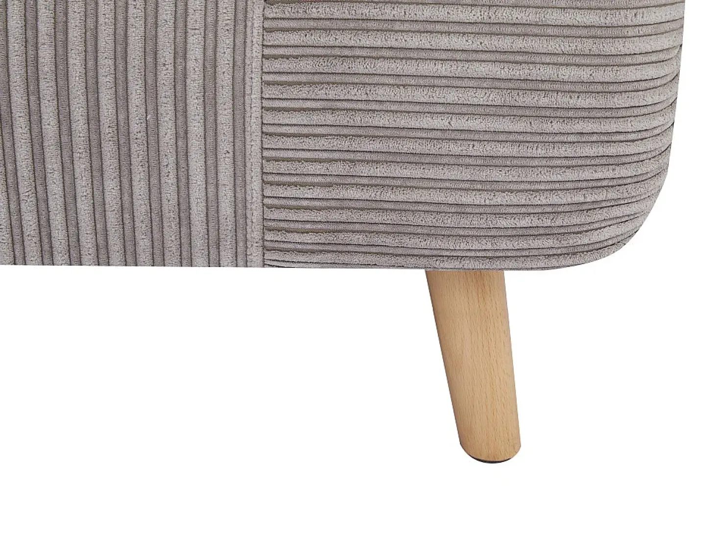 Sillón cama de terciopelo de canalé gris claro PALULA