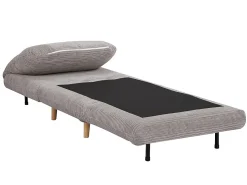 Sillón cama de terciopelo de canalé gris claro PALULA