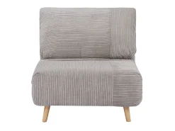 Sillón cama de terciopelo de canalé gris claro PALULA