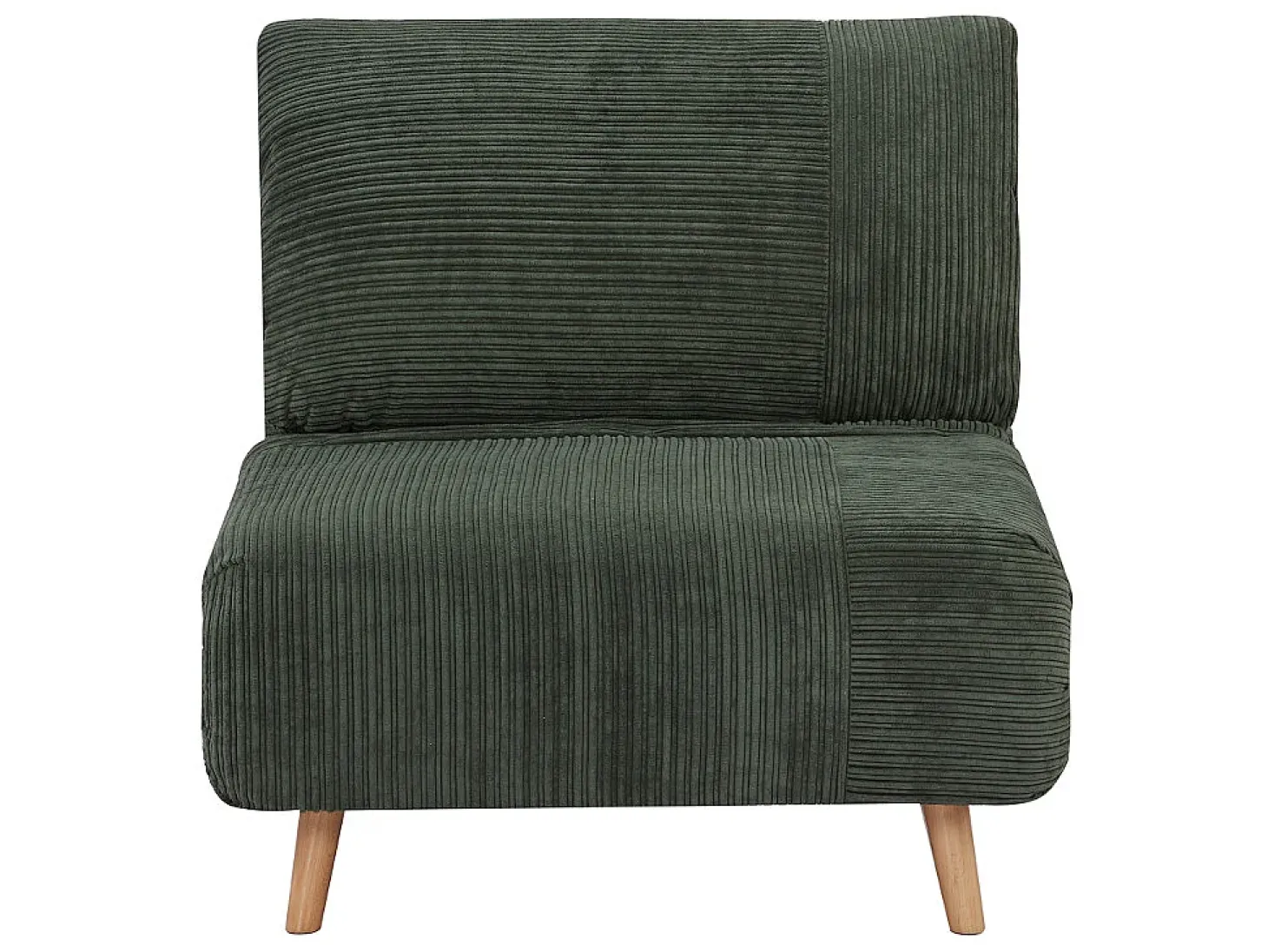 Sillón cama de terciopelo de canalé verde oscuro PALULA