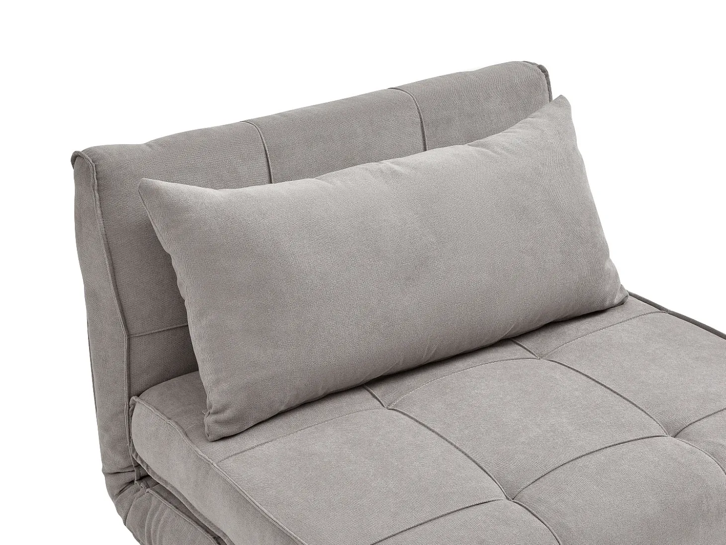 Sillón cama en tela topo y patas de madera CHILA