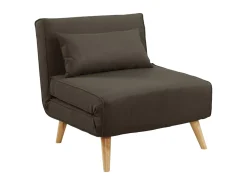 Sillón cama POSIO tela - Marrón topo - L.74xAn.78xAlt.75 cm
