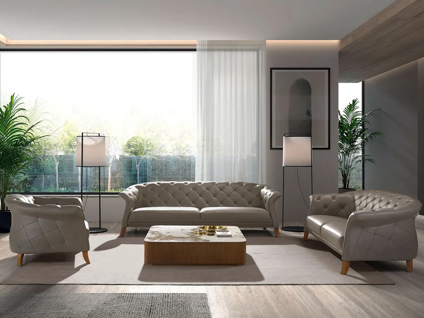Sillón Chester piel gris 5132 ANGEL CERDA