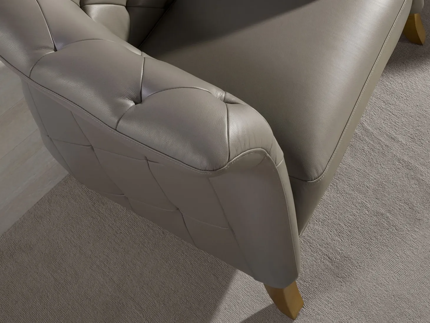 Sillón Chester piel gris 5132 ANGEL CERDA