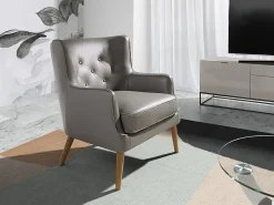 Sillón Chester piel gris oscuro 5085 ANGEL CERDA
